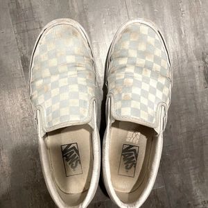 Vans Checkerboard Slip-On Sneakers in White